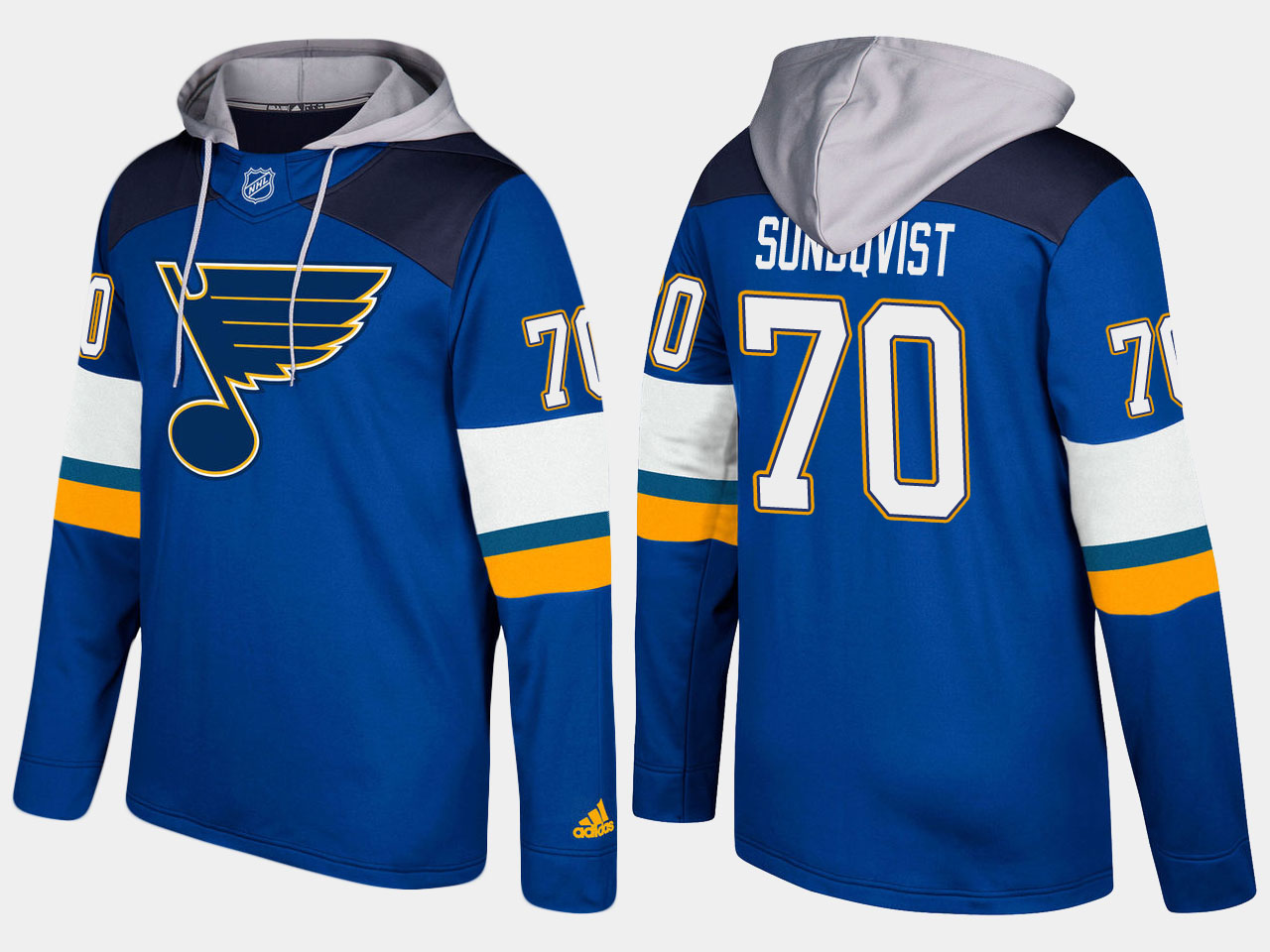 Men NHL St.Louis blues 70 boskar sundqvist blue hoodie